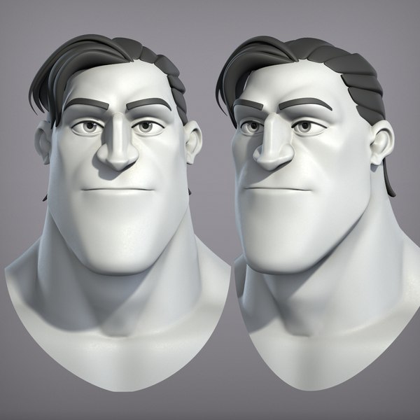 3d renderização de perfil de personagem masculino com cabelo