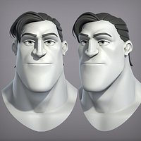 Cartoon male character Curtis base mesh