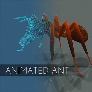 Animated ant insect textured and bumpmap