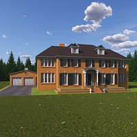 Colonial Brick House With Garage