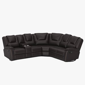 Leather Sectional Sofa Set 3D model