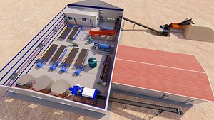 Mining processing plant 3D model