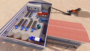 Mining processing plant 3D Model