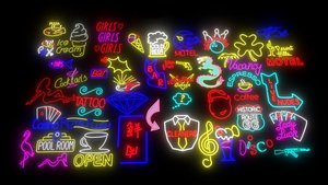 Neon light colection 3D model