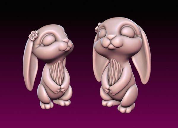 Cartoon Little Bunny Girl 3D print 3D model