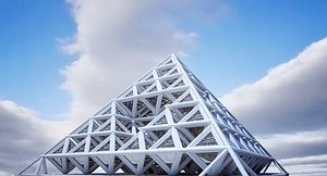 3D futuristic building model
