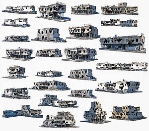 Abandoned Destroyed Building Mega Pack