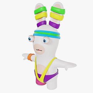 3D Rabbid Fitness Character 8k