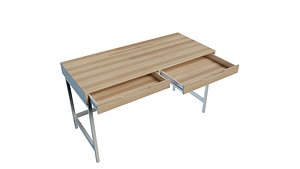 3D Desk 132x58 cm white stain oak