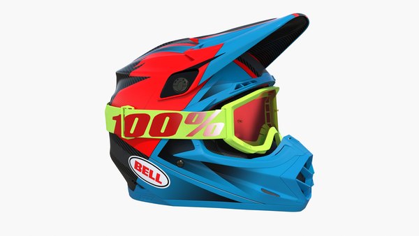 modelo 3d Casco de moto Bell Off Road Azul TurboSquid 1463226