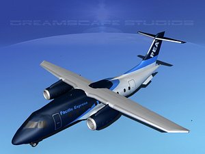 airlines 328jet jet aircraft 3d model