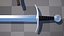 Medieval Sword 04 low poly plus old texture and sheath