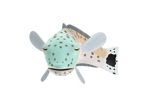 Speckled sand perch animated fish low poly toon
