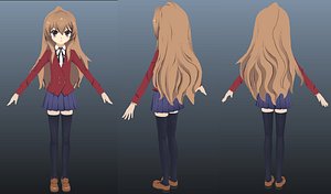 Aisaka Taiga TIGER DRAGON girl ACG animation cartoon MMD lowpoly 3D model