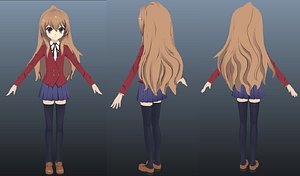 Aisaka Taiga TIGER DRAGON girl ACG animation cartoon MMD lowpoly