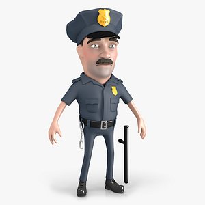 3D model policeman cartoon character