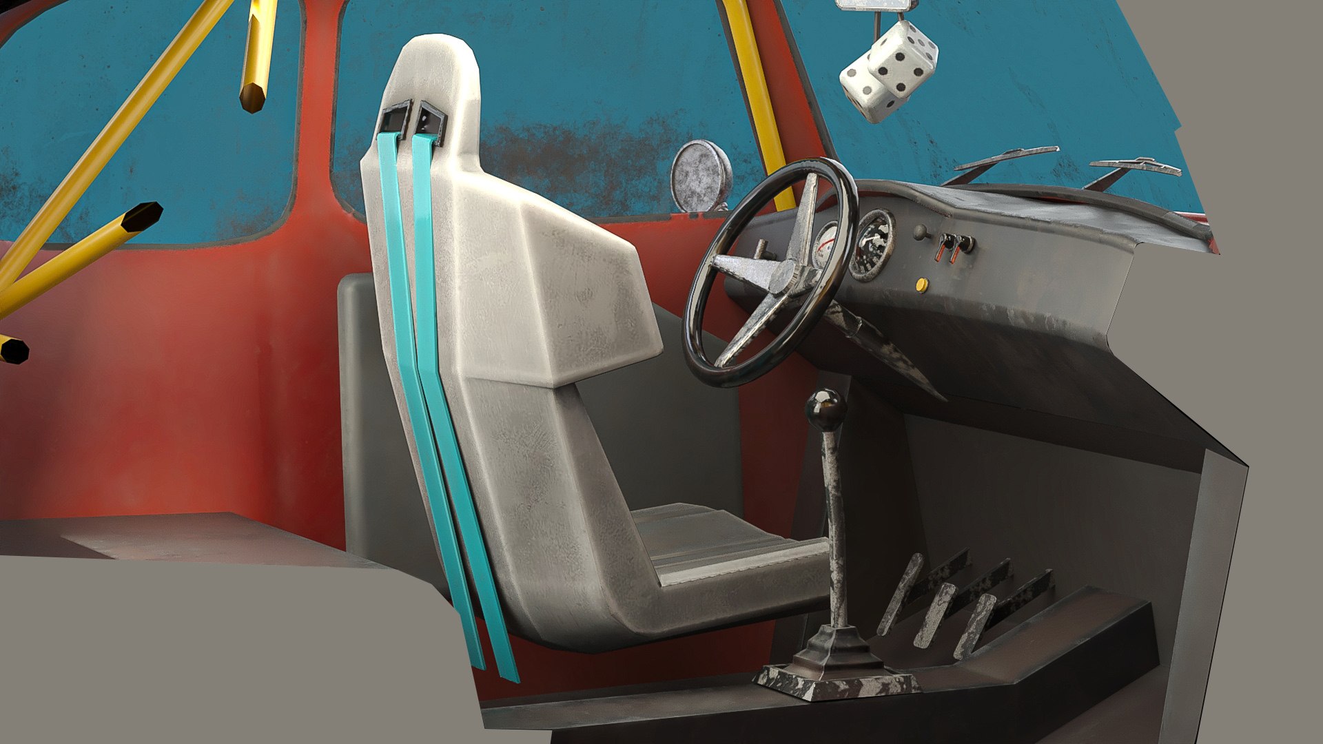 3D Model Super Fury Cartoon Rally Lowpoly Car - TurboSquid 2346394
