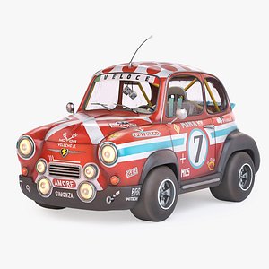 3D model Super fury cartoon rally lowpoly car