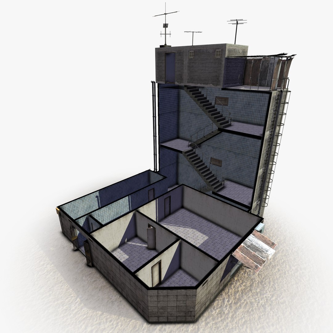 Accessible Urban Building 3d Obj