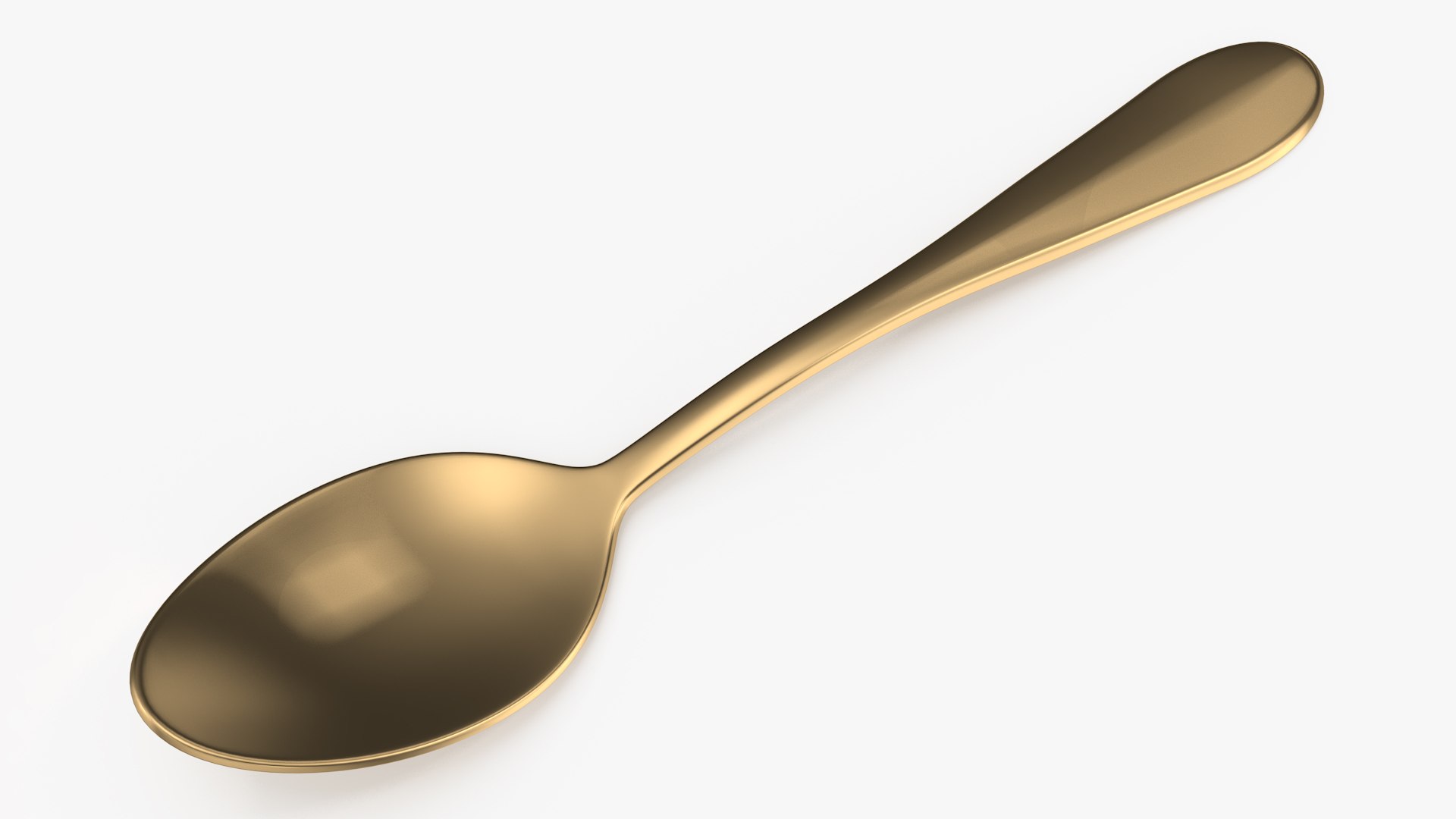 Golden Dessert Spoon 3D model preview