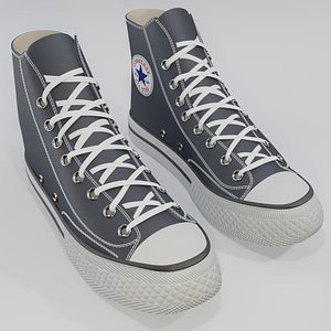 3D Basketball Leather Shoes Converse All Star Dark Blue