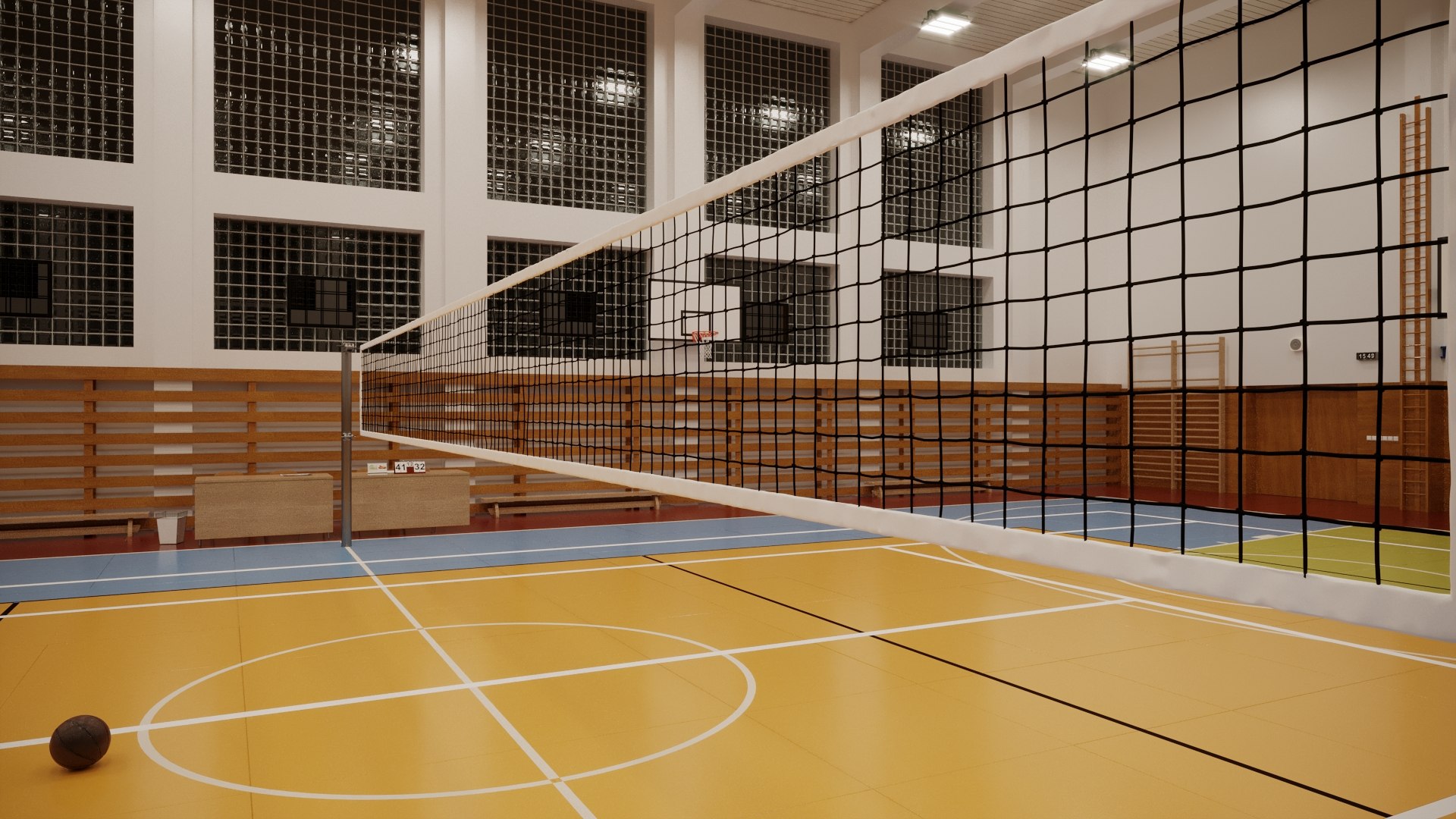 3D basketball gym volleyball model TurboSquid 1603165