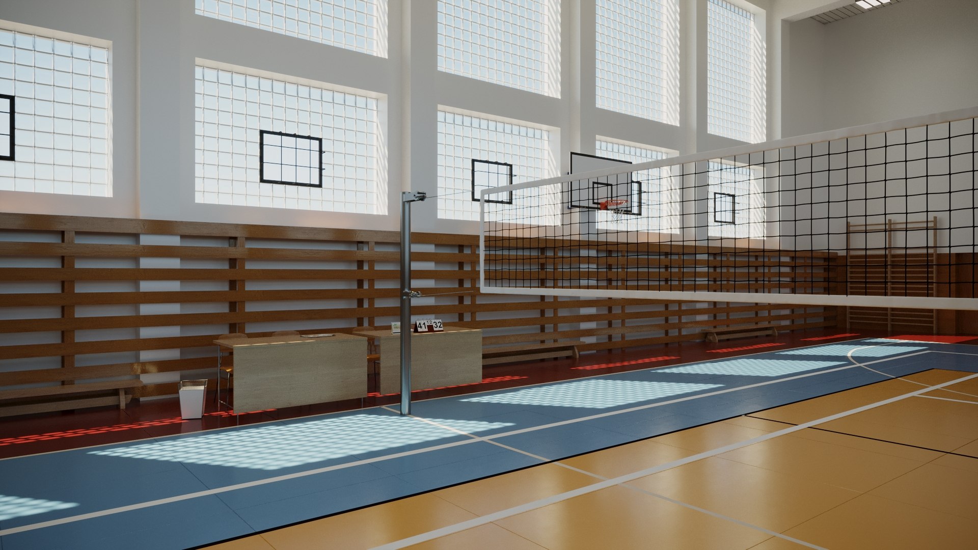 3D basketball gym volleyball model TurboSquid 1603165