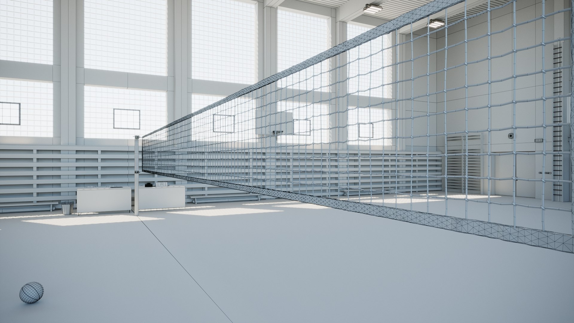 3D basketball gym volleyball model TurboSquid 1603165