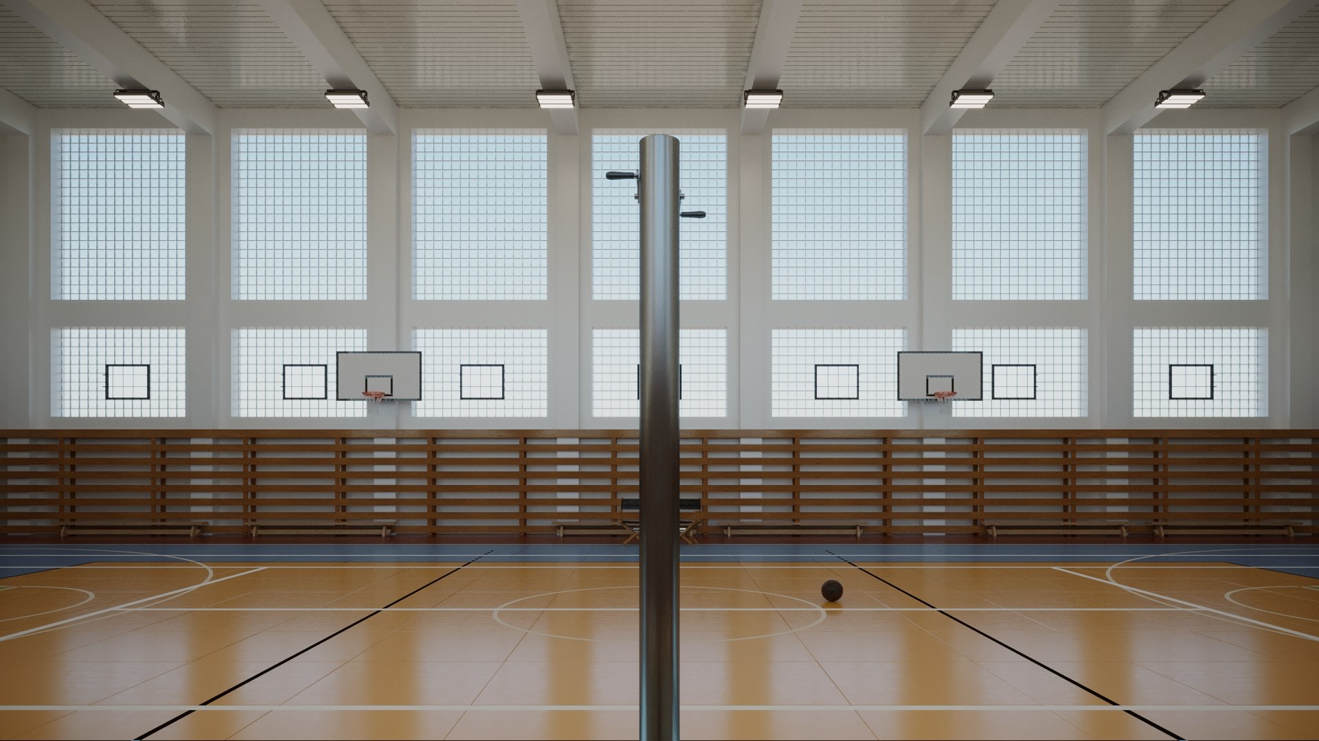 3D Basketball Gym Volleyball Model TurboSquid 1603165