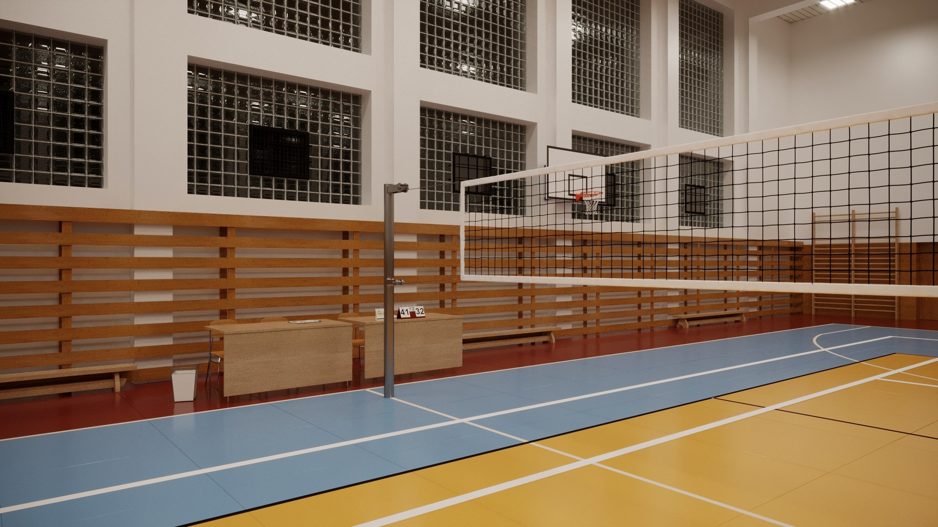 3D basketball gym volleyball model TurboSquid 1603165