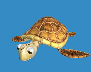 cartoon sea turtle 3d model