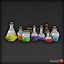 Low Poly Potions Bottle Set
