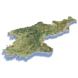Korea DPR Terrain Map model