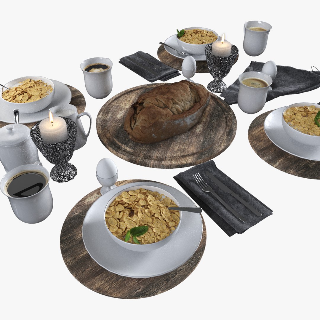 3D Tablesetting With Food - TurboSquid 1798511