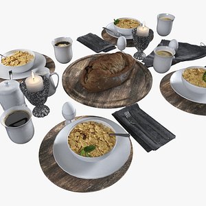 3D Tablesetting with food