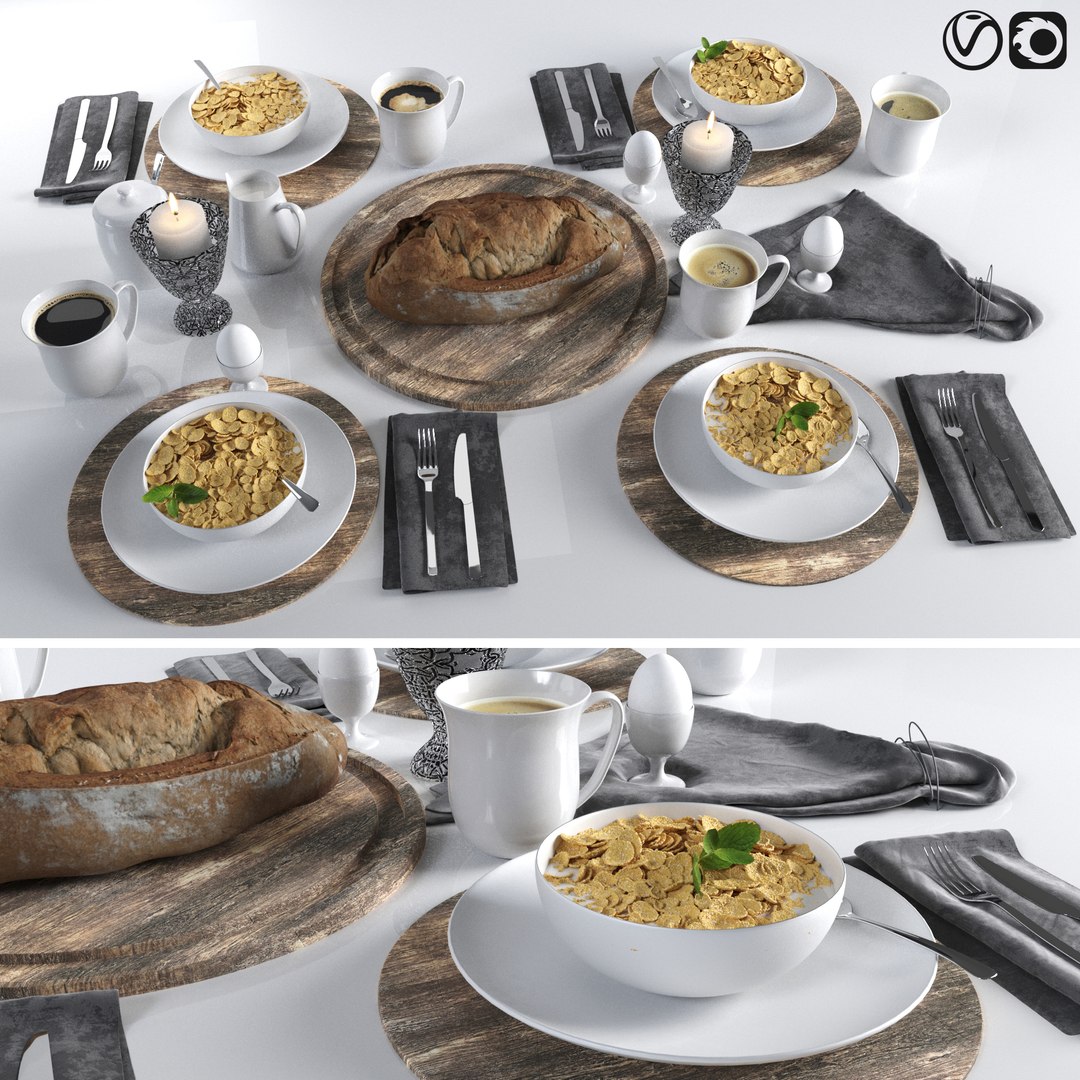3D Tablesetting With Food - TurboSquid 1798511
