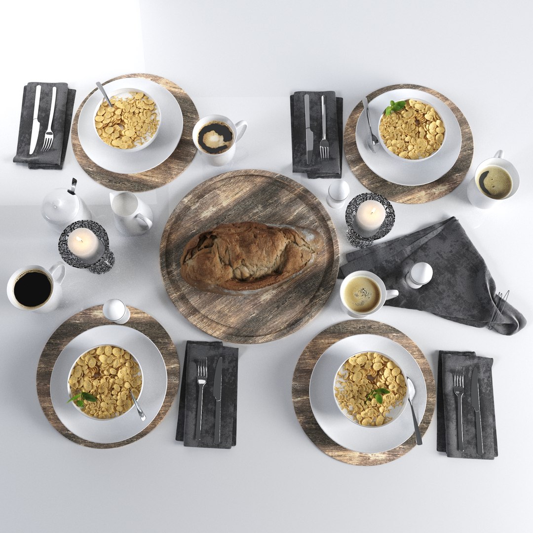 3D Tablesetting With Food - TurboSquid 1798511