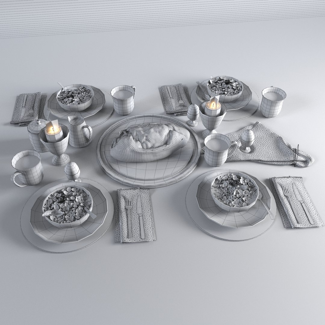 3D Tablesetting With Food - TurboSquid 1798511