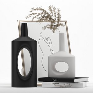 Decorative set vases with a hole