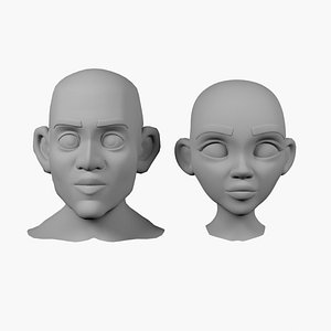 Stylized Character Head Base Mesh - Vol1