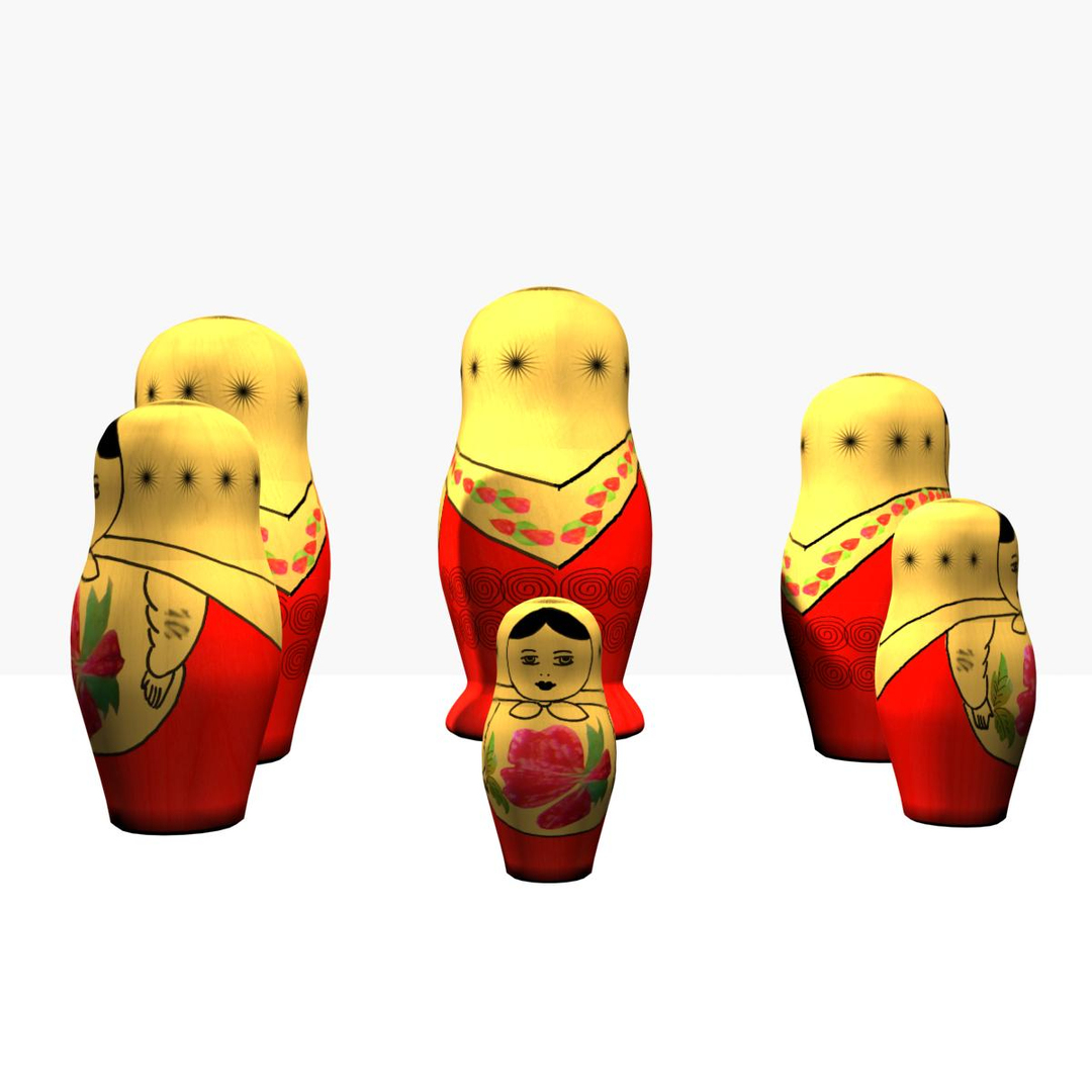 3d model - matrioshkas https://p.turbosquid.com/ts-thumb/X9/vxadBm/dkuh6tF5/matrioshkas/jpg/1349375455/1920x1080/turn_fit_q99/c606d75bd6a368e58286f525a6de158f2f088d0a/matrioshkas-1.jpg