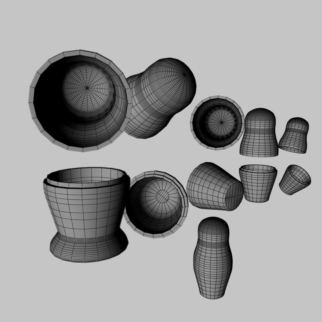 3d model - matrioshkas https://p.turbosquid.com/ts-thumb/X9/vxadBm/txTZyiYx/wireframe02/jpg/1349375579/1920x1080/fit_q87/bc761802e1c7ab26f4f19556a2f0b9ea65a35a3d/wireframe02.jpg