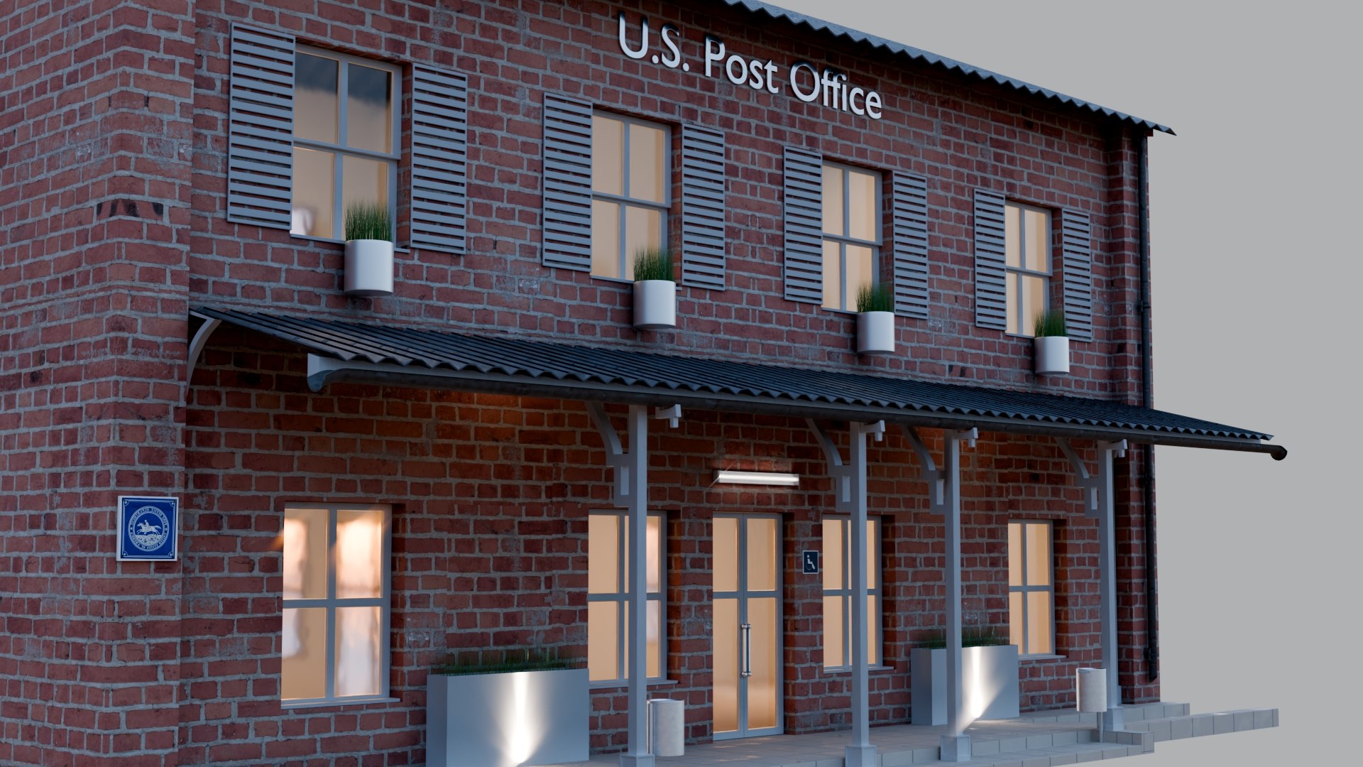 US Post Office 3D Model - TurboSquid 2319574