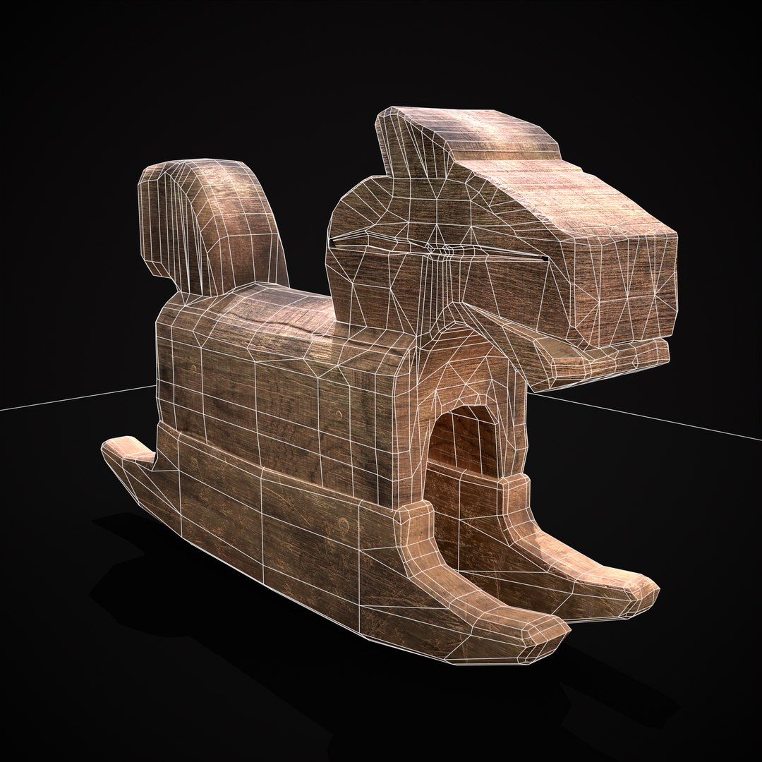 Wooden Rocking Horse 3D Model - TurboSquid 2088809