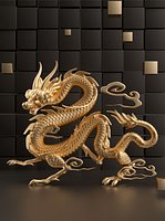 c4d three-dimensional dragon head