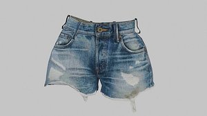 Dirty Ripped denim shorts 3D model