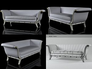 3D swedish neoclassical sofa n