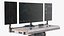 Computador de três monitores de ficção científica