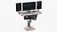 Computador de três monitores de ficção científica