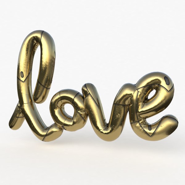 Love Gold Decoration Written 3D model